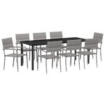 vidaXL Ensemble de Jardin 9 pièces Gris Rattan Poly