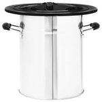 vidaXL Poêle à bois de camping Argenté 51 5x35x30 5cm Acier inoxydable