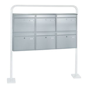 Rottner Bloc de 6 boîtes aux lettres  en acier inoxydable (sans support)
