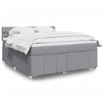 vidaXL Sommier à lattes de lit avec matelas Gris clair 180x200cm Tissu
