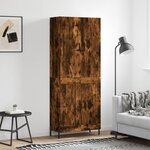 vidaXL Buffet haut Chêne fumé 69 5x34x180 cm Bois d'ingénierie