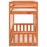vidaXL Lit superposé cire marron 75x190 cm bois de pin massif