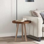 vidaXL Plateau de table Marron foncé Ø 50 x 4 cm Bois de chêne massif