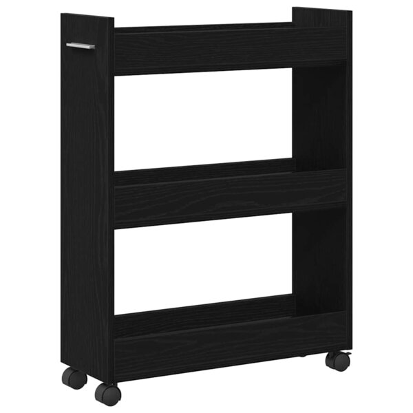 vidaXL Armoire avec roue Chêne noir 60 x 22 x 79 cm Bois d'ingénierie