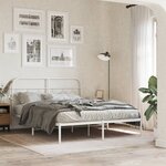 vidaXL Tête de lit métal blanc 140 cm