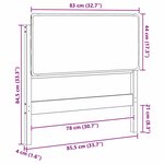 vidaXL Tête de lit capitonnée Gris Naturel et Clair 80 cm Pin massif