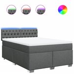 vidaXL Sommier à lattes de lit avec matelas Gris foncé 140x200cm Tissu