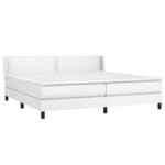 vidaXL Sommier à lattes de lit avec matelas Blanc 200x200cm Similicuir