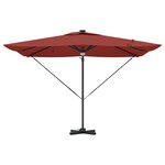 vidaXL Parasol déporté Roma avec LEDs Terre cuite 286x285x270 cm Aluminium