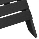vidaXL Chaise Adirondack avec repose-pieds noire HDPE