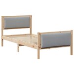 vidaXL Cadre de lit avec tête de lit Gris clair 90 x 200 cm tissu
