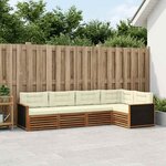 vidaXL Ensemble de canapés d'extérieur 5 pc Naturel et Crème Polyester