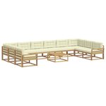 vidaXL Ensemble de canapés d'extérieur 11 pc Blanc et crème
