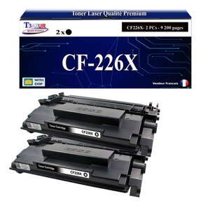 T3AZUR -2x Toners compatibles avec HP CF226X (26X) pour HP LaserJet Pro M402 M402d M402dn M402dne M402dw M402m M402n M426dw M426fdn M426fdw M426m