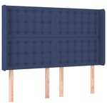 vidaXL Sommier à lattes de lit avec matelas Bleu 140x200 cm Tissu