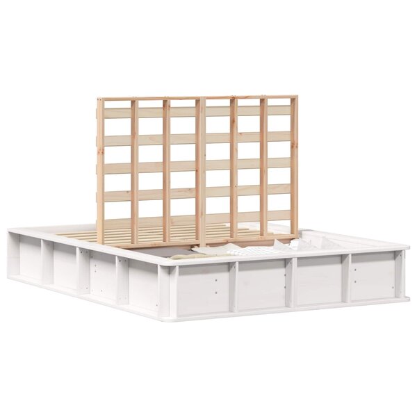 vidaXL Cadre de lit Blanc 140 x 190 cm Bois de pin massif