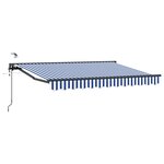 vidaXL Auvent rétractable électrique Bleu  Blanc  Anthracite 2 5 x 2 m