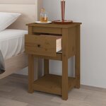 vidaXL Table de chevet Marron miel 40x35x61 5 cm Bois de pin solide