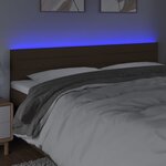 vidaXL Tête de lit à LED Marron foncé 200x5x78/88 cm Tissu