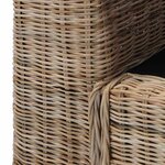 vidaXL Canapé à 2 places avec coussins Rotin naturel