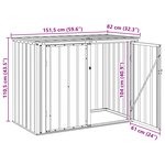 vidaXL Boîte de Rangement de Jardin Marron 151 5 x 82 x 110 5 cm Acier