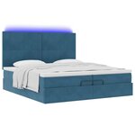 vidaXL Cadre de lit ottoman avec matelas bleu foncé 200x200 cm velours