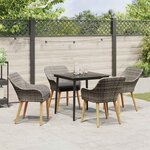 vidaXL Ensemble de salle à manger pour jardin 5 Pièces Gris polyrotin