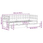 vidaXL Lit de jour et tiroirs sans matelas blanc 90x190 cm bois massif