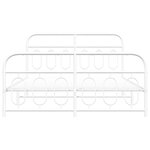 vidaXL Cadre de lit métal sans matelas et pied de lit blanc 135x190 cm