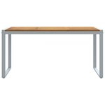 Table de salle à manger extérieure vidaXL Grise 160x80x75 cm Acier et Bois Massif d'Acacia