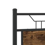 vidaXL Tête de lit chêne fumé 120 cm bois d'ingénierie et acier