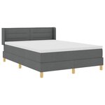 vidaXL Lit à ressorts avec matelas Gris foncé 200 x 140 cm tissu