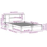 vidaXL Lit bibliothèque sans matelas 140x190 cm bois de pin massif