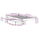 vidaXL Cadre de lit sans matelas blanc 75x190 cm bois de pin massif