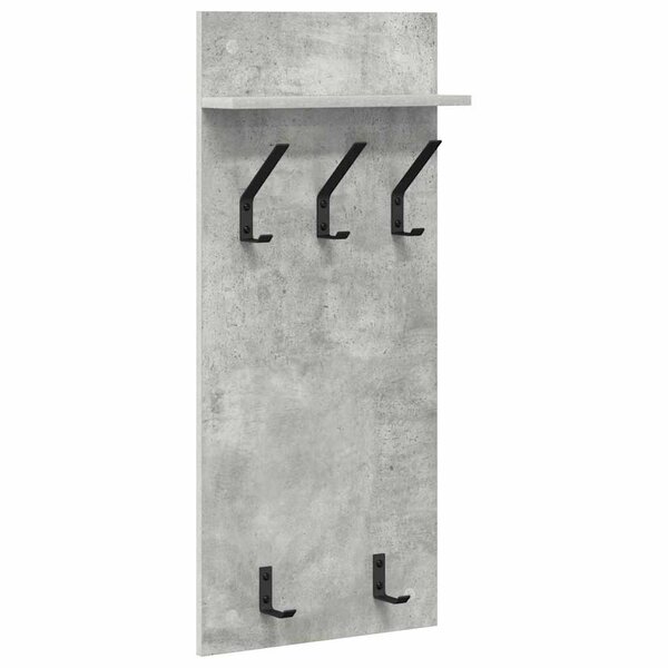 vidaXL Porte-manteau mural avec étagère Gris béton 90 x 40 x 10 cm