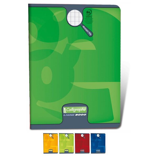 Cahier piqué 17x22 séyès agrandi 2 5mm 32 pages 90g CALLIGRAPHE