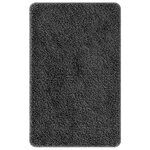 Set de 3 tapis de bain vidaXL Gris foncé en Polypropylène Antidérapant