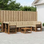 vidaXL Ensemble de canapés d'extérieur 8 pc Naturel et Beige