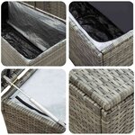 vidaXL Boîte de rangement de jardin résine tressée 200x50x60 cm gris