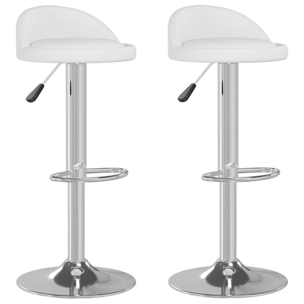 vidaXL Tabourets de bar lot de 2 blanc similicuir
