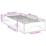 vidaXL Cadre de lit sans matelas empilable 90x200 cm bois massif