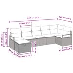 vidaXL Ensemble de canapé de jardin 7 Pièces Gris 287 x 122 x 85 cm