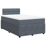 vidaXL Sommier à lattes de lit et matelas gris foncé 120x190cm velours
