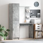 vidaXL Bureau avec rangement gris béton en bois d'ingénierie