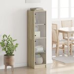 vidaXL Buffet avec portes en verre chêne sonoma 35x37x142 cm