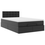 vidaXL Lit ottoman avec matelas & LED noir 120x190cm similicuir