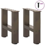 vidaXL Pieds de table basse en acier naturel  2 pièces  40 x (30-31) cm