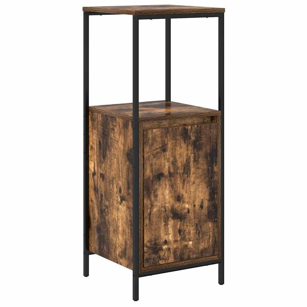 vidaXL Meuble de salle de bain avec étagères chêne fumé 36x35x95 cm