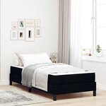 vidaXL Lit à ressorts avec matelas Noir 100 x 200 cm tissu