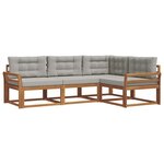 vidaXL Ensemble de canapés d'extérieur 4 pc Gris Naturel et Clair
